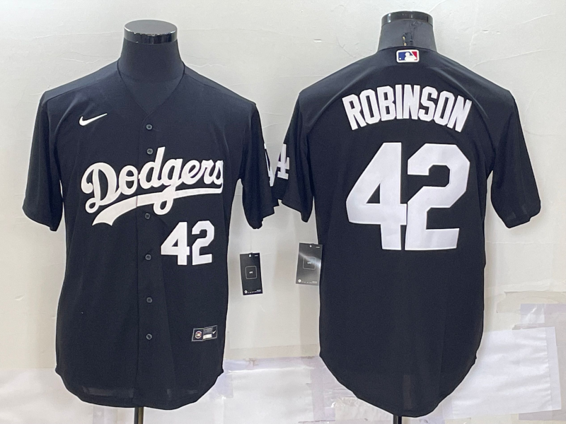 Men's Los Angeles Dodgers #42 Jackie Robinson Black Cool Base Stitched Jersey Men's Los Angeles Dodgers #42 Jackie Robinson Black Cool Base Stitched Jersey